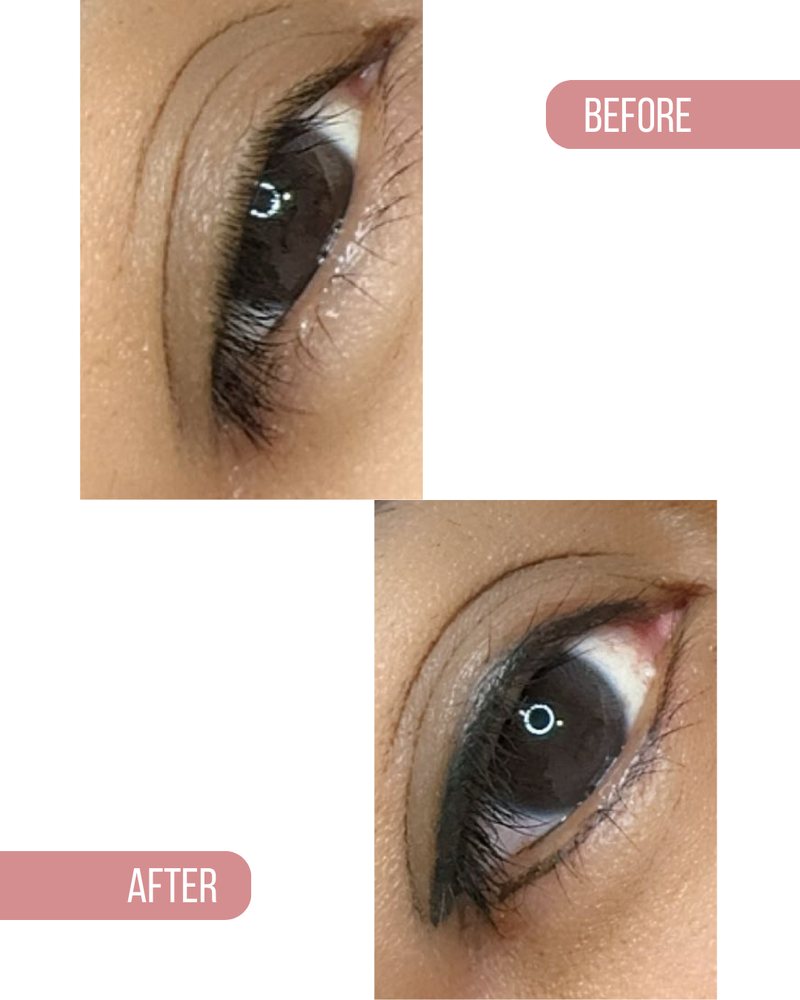 Eyeliner before and after