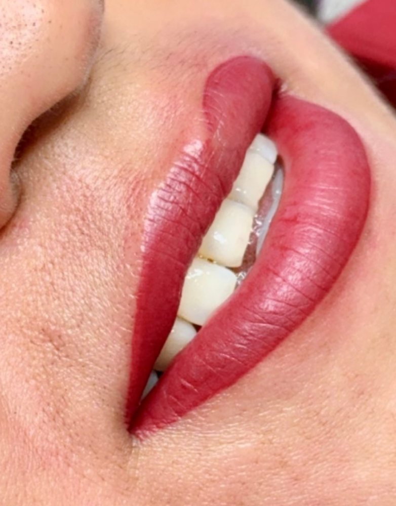 Red permanent lip color